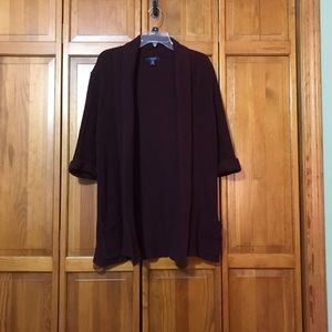 Chaps Plum Cardigan Sweater